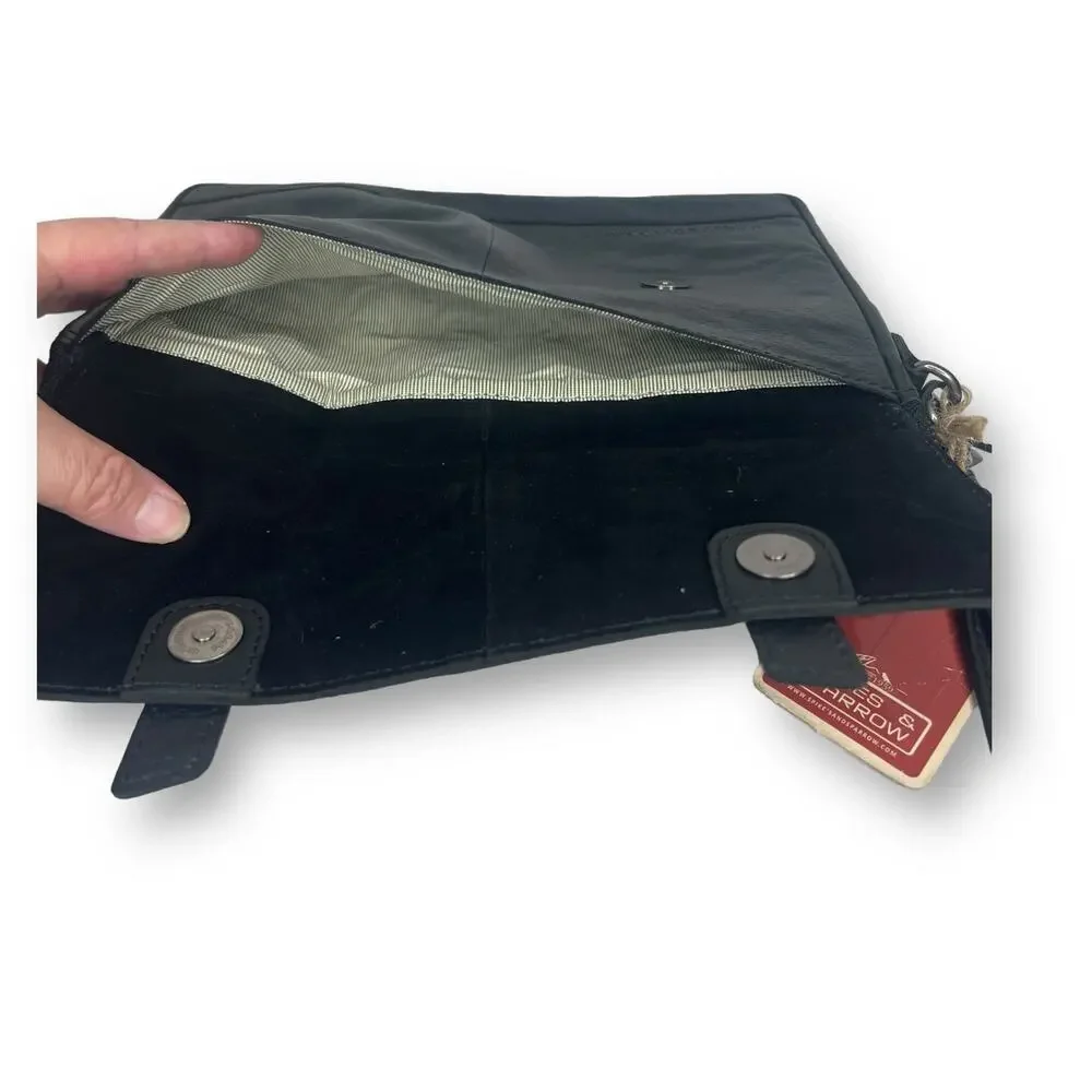 Spikes & Sparrow Tablet Case Black Buffalo Leather iPad Sleeve Zipper Bag 11x9.5